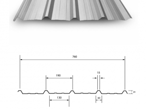 เมทัลชีทลอนมาตรฐาน 760 ม.ม.